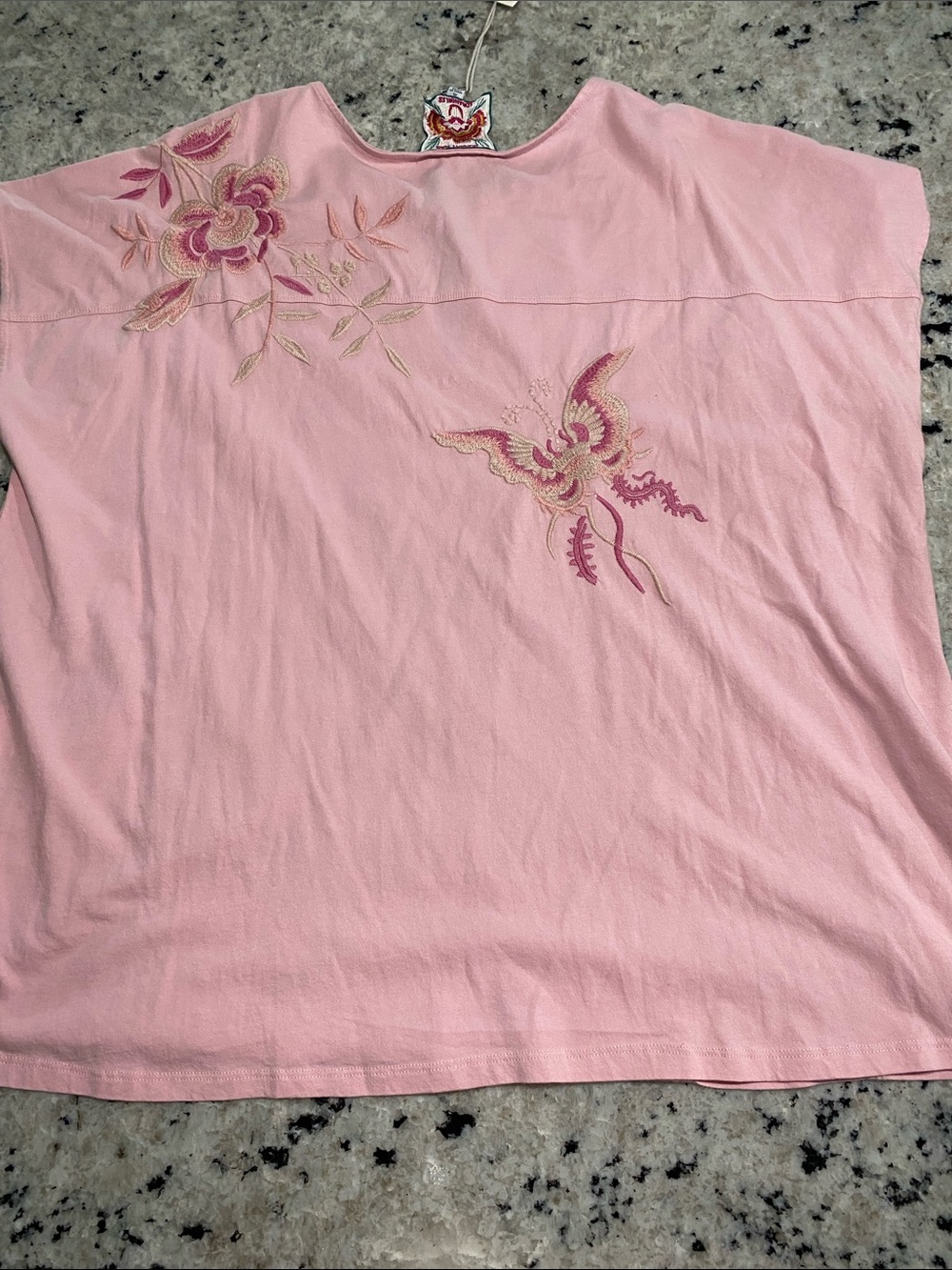 NWT XL Johnny Was Pink Embroidered Floral Blouse - Picture 2 of 3